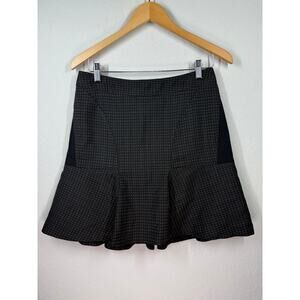 Women's Worthington Black Brown Check Mini Skirt Size 4 NEW